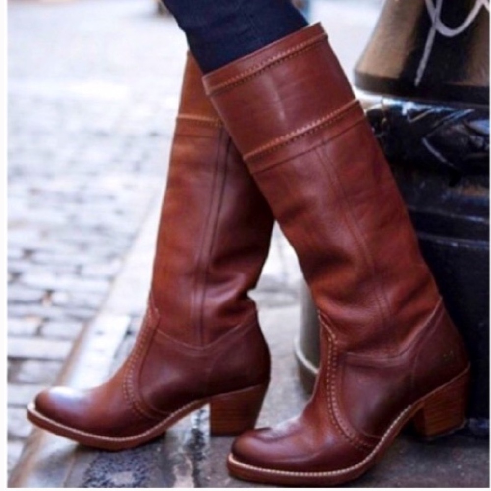 Frye Brown Heeled Boots